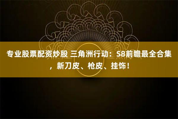 专业股票配资炒股 三角洲行动：S8前瞻最全合集，新刀皮、枪皮、挂饰！